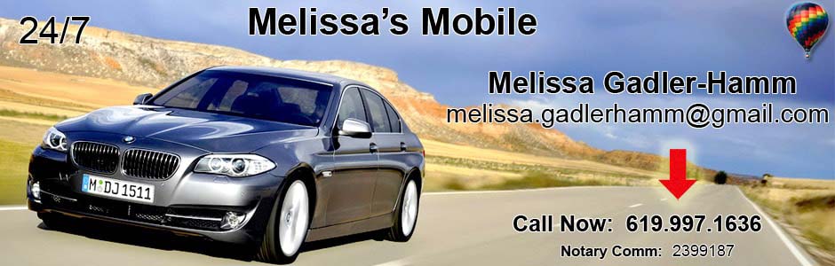 Melissa's Mobile Notary Service Near Me in San Diego CA